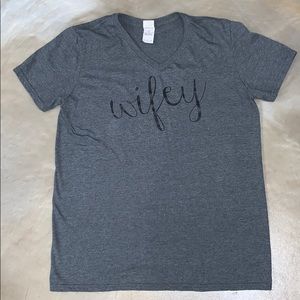 Wifey Gildan V Neck Tee
